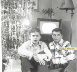 Tom Borowski and Ken Budny Christmas circa 1950